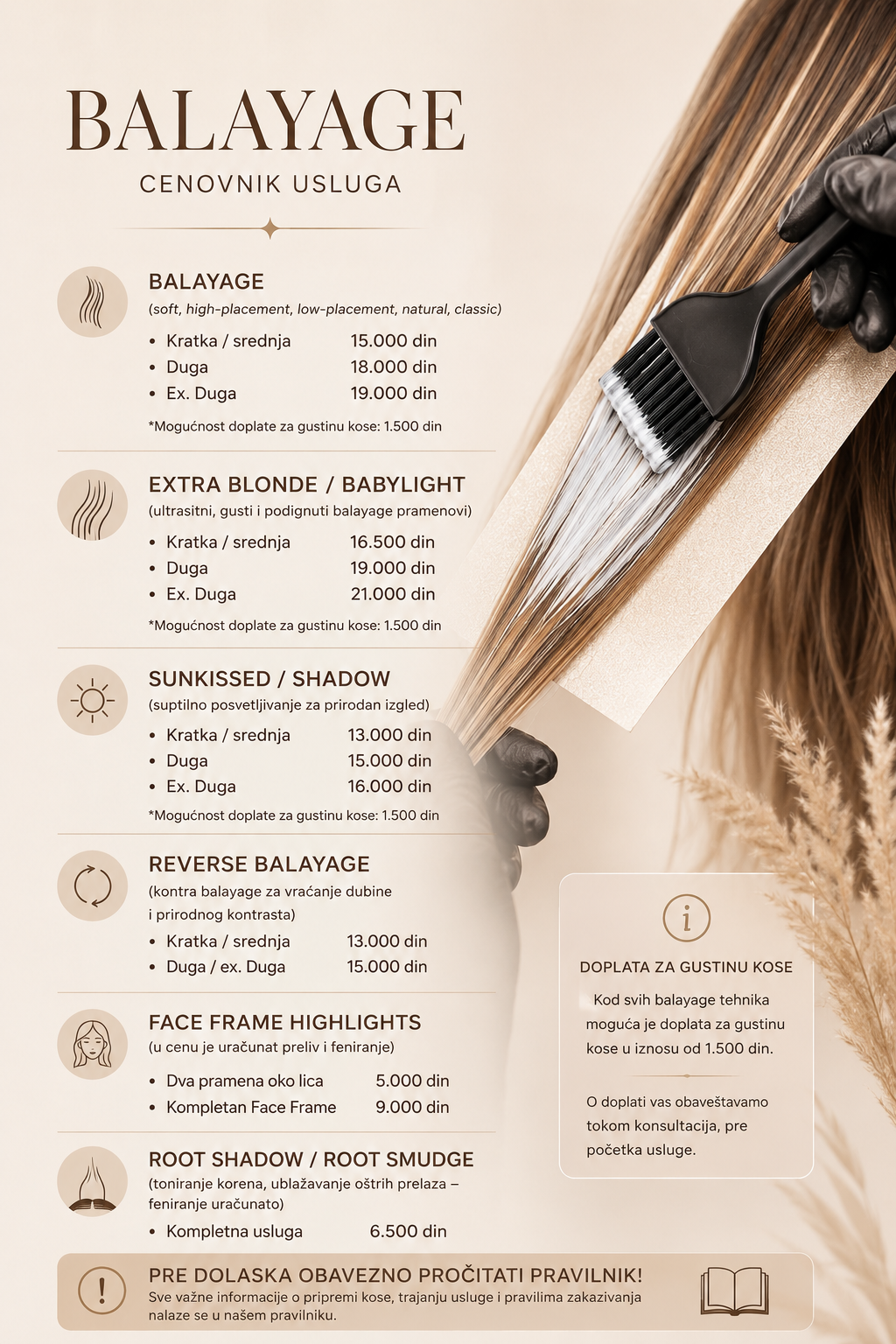 BALAYAGE KOMPLETAN CENOVNIK